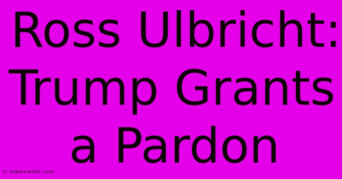 Ross Ulbricht: Trump Grants A Pardon