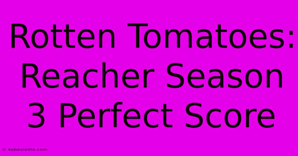 Rotten Tomatoes: Reacher Season 3 Perfect Score