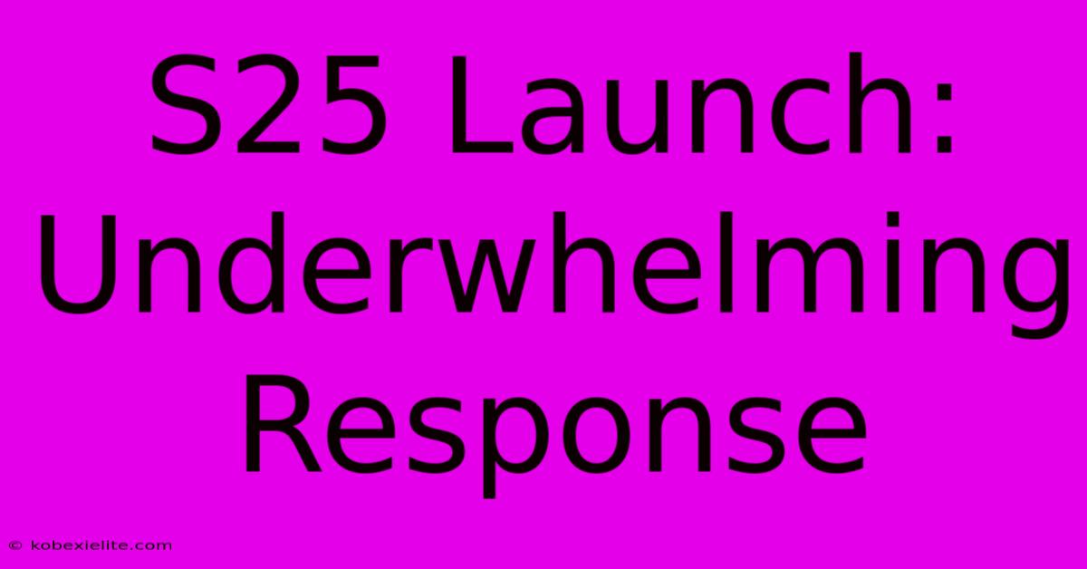 S25 Launch: Underwhelming Response