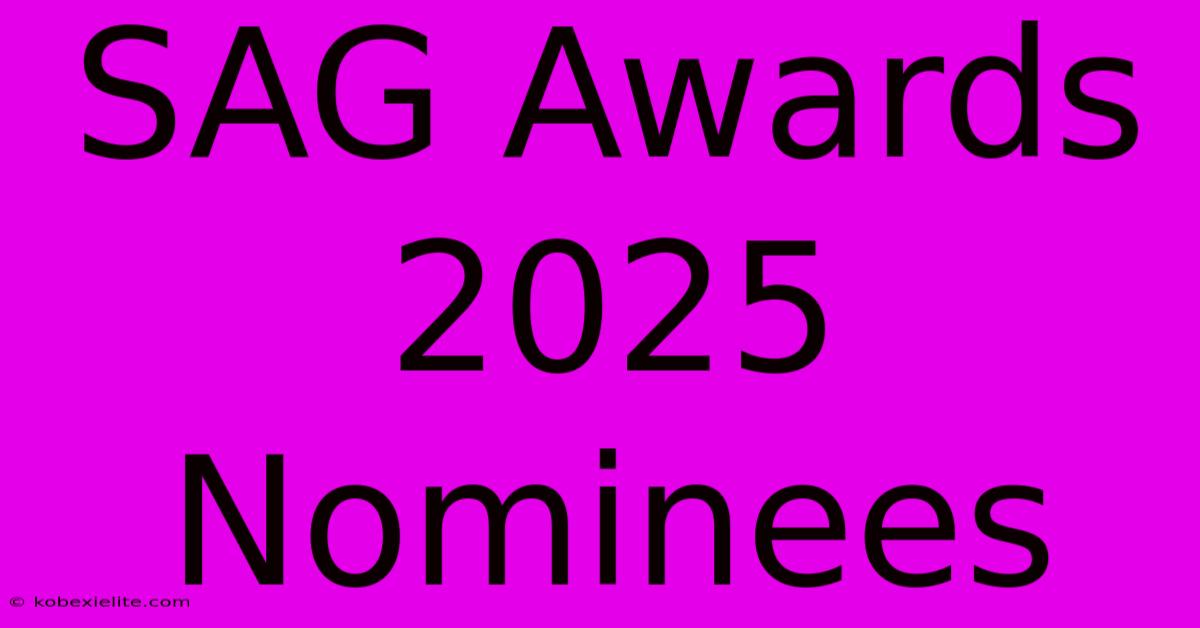 SAG Awards 2025 Nominees