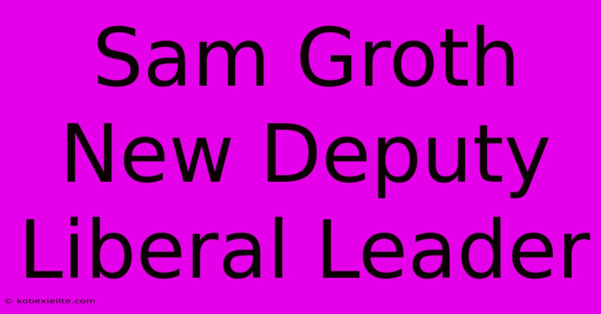 Sam Groth New Deputy Liberal Leader