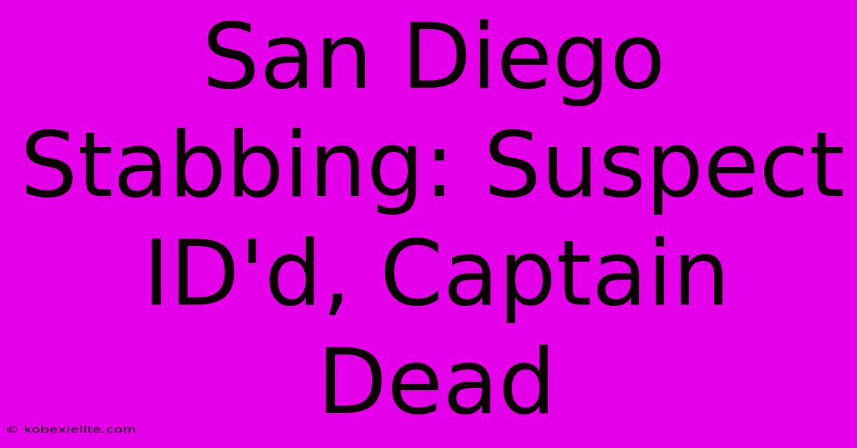 San Diego Stabbing: Suspect ID'd, Captain Dead