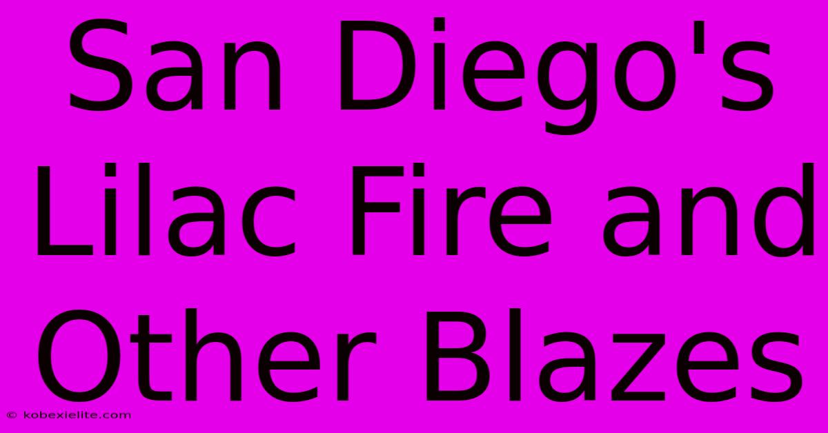 San Diego's Lilac Fire And Other Blazes