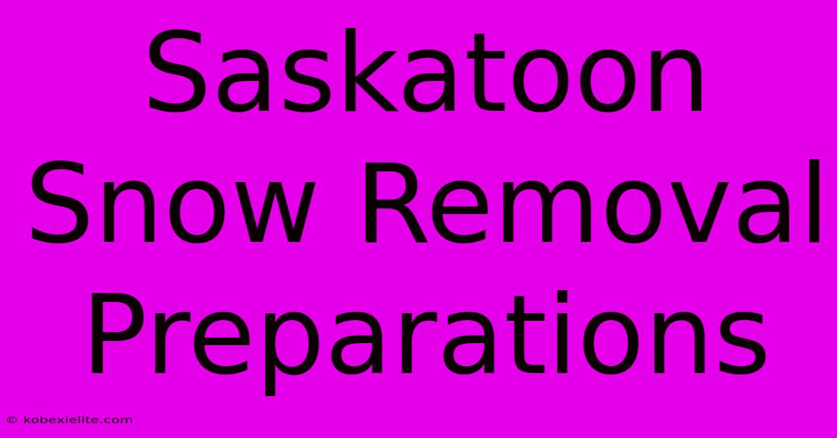 Saskatoon Snow Removal Preparations