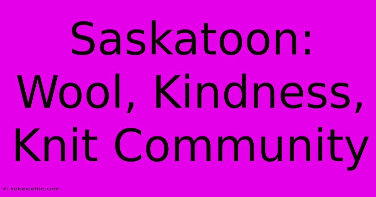 Saskatoon: Wool, Kindness, Knit Community