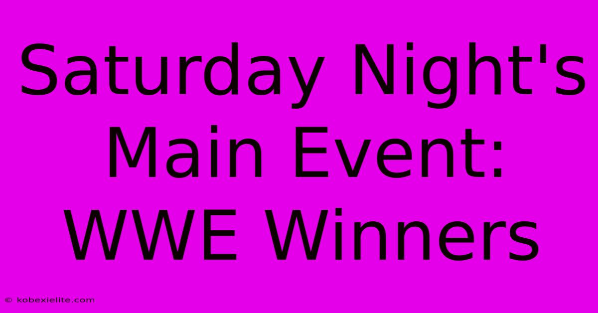 Saturday Night's Main Event: WWE Winners Saturday Night's Main Event: WWE Winners