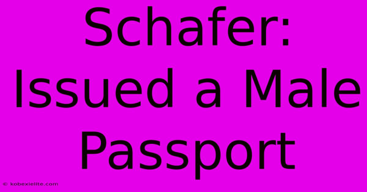 Schafer: Issued A Male Passport