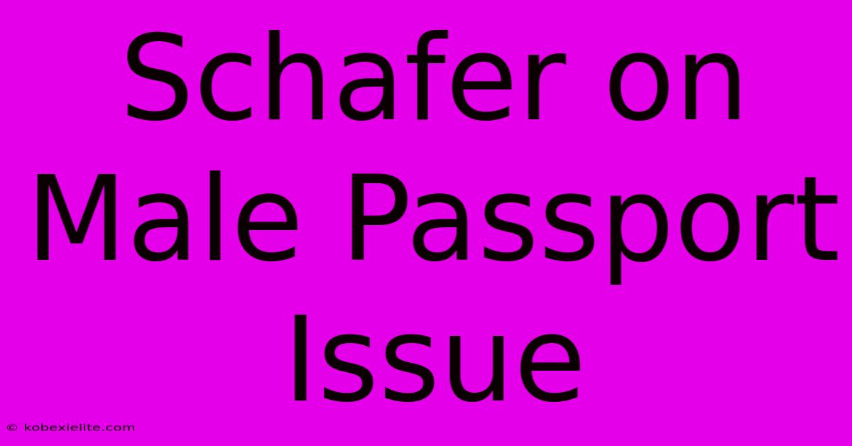 Schafer On Male Passport Issue