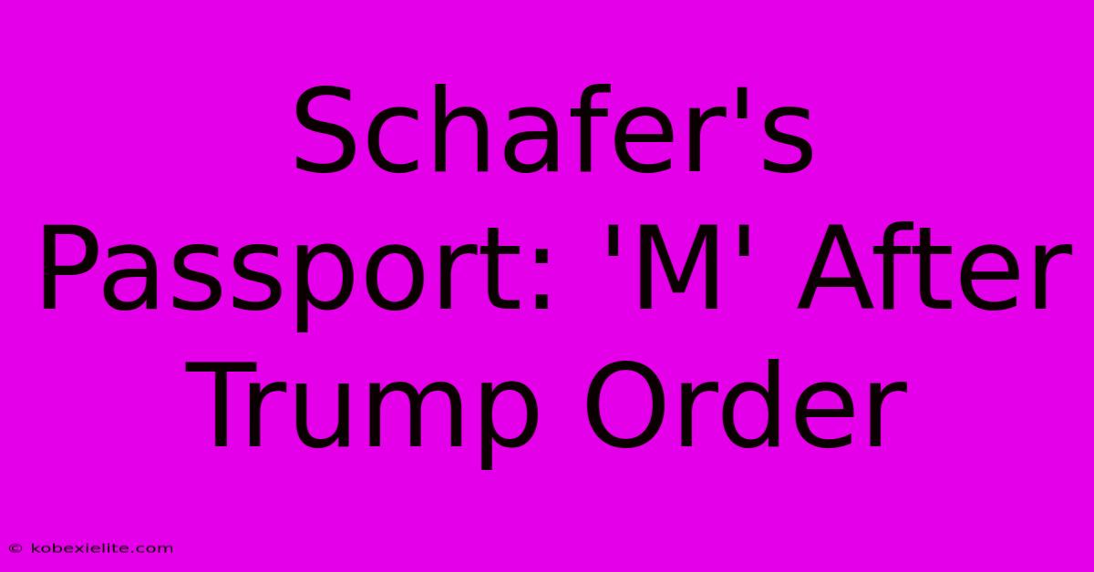 Schafer's Passport: 'M' After Trump Order