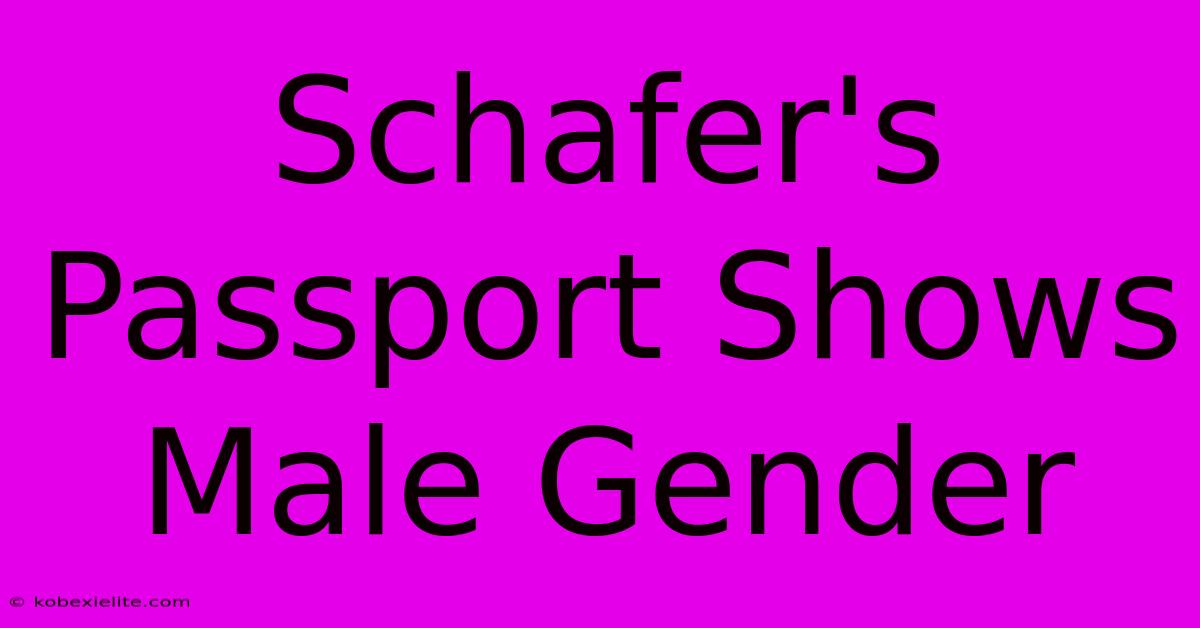 Schafer's Passport Shows Male Gender