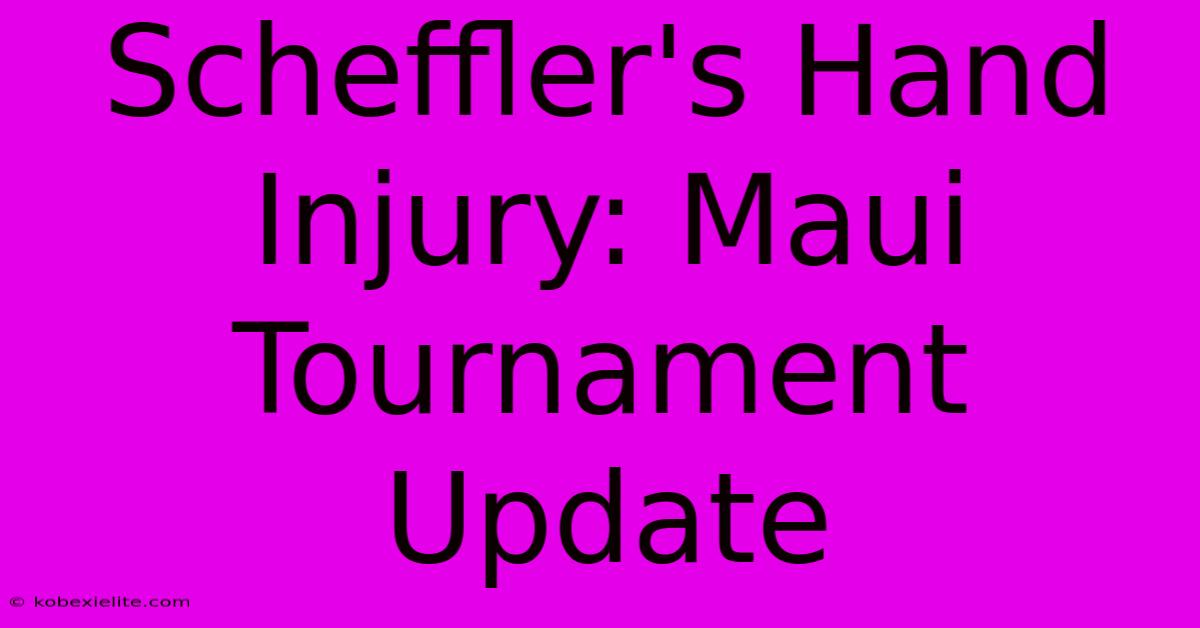 Scheffler's Hand Injury: Maui Tournament Update