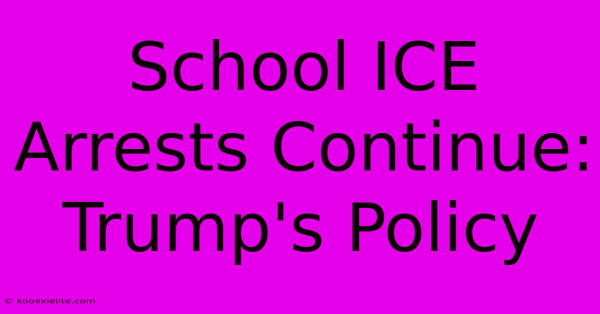 School ICE Arrests Continue: Trump's Policy