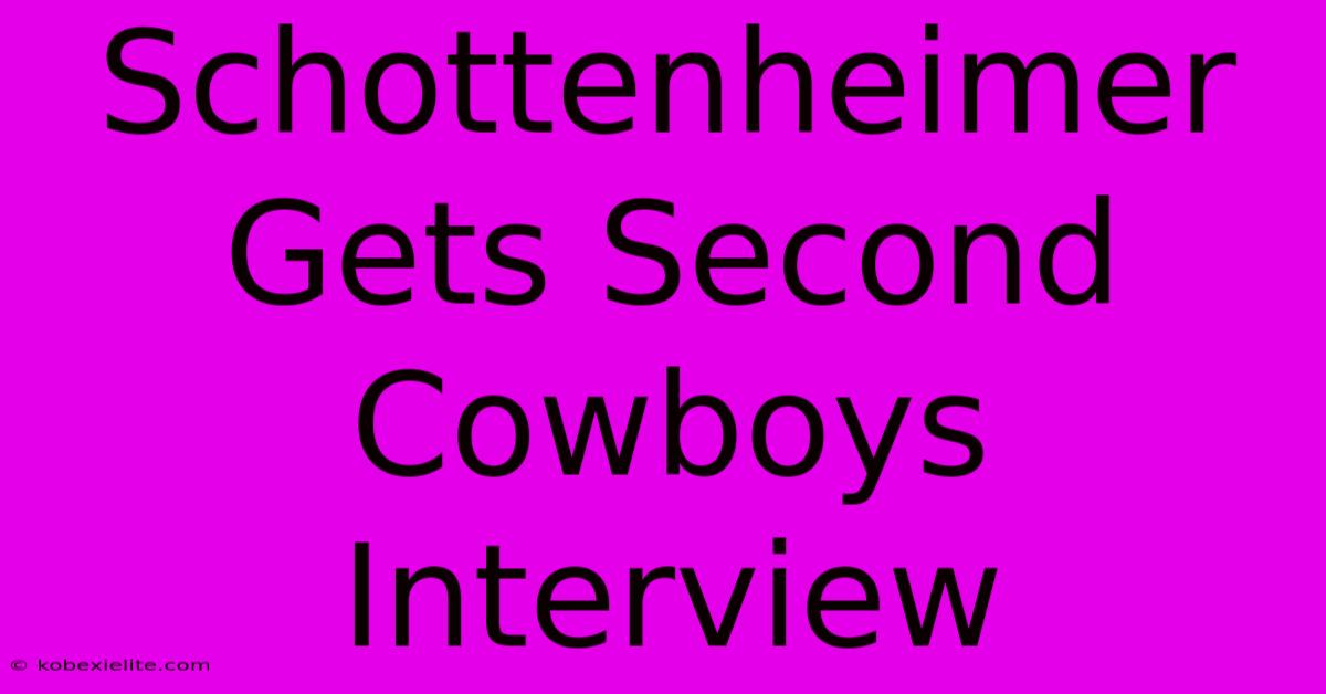 Schottenheimer Gets Second Cowboys Interview