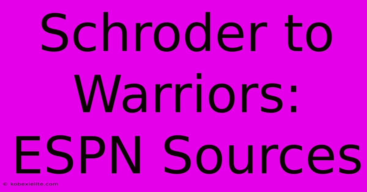 Schroder To Warriors: ESPN Sources Schroder To Warriors: ESPN Sources
