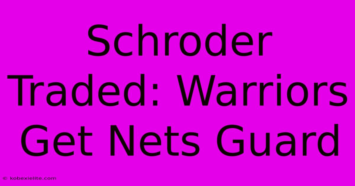 Schroder Traded: Warriors Get Nets Guard Schroder Traded: Warriors Get Nets Guard
