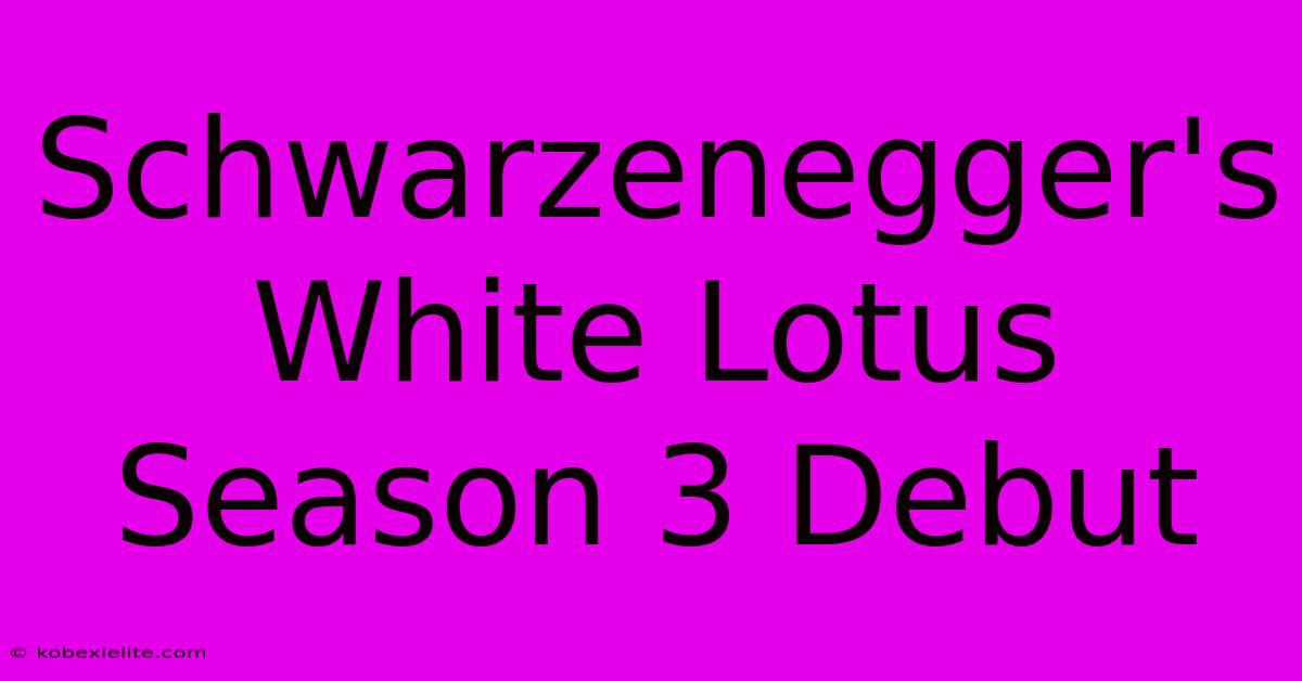 Schwarzenegger's White Lotus Season 3 Debut