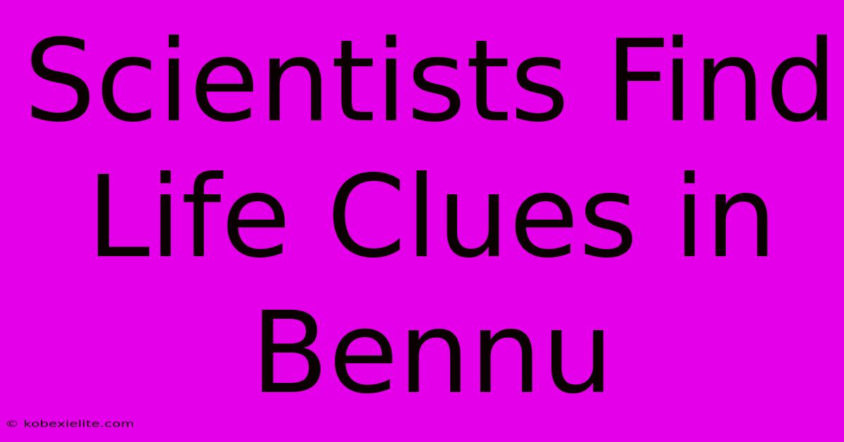 Scientists Find Life Clues In Bennu