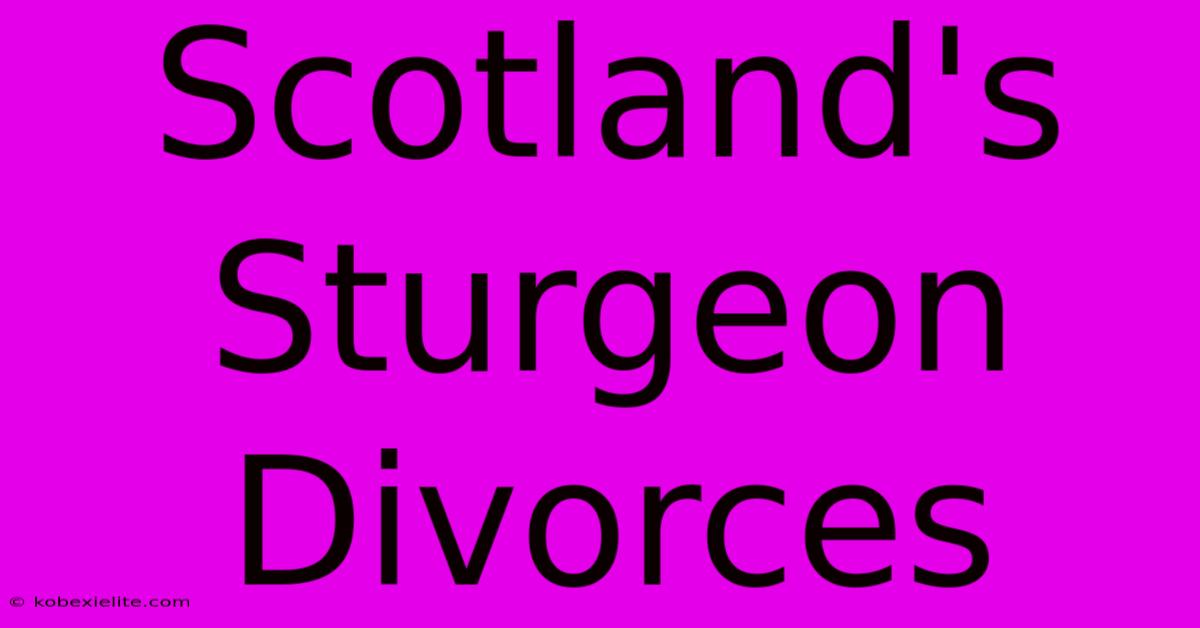 Scotland's Sturgeon Divorces