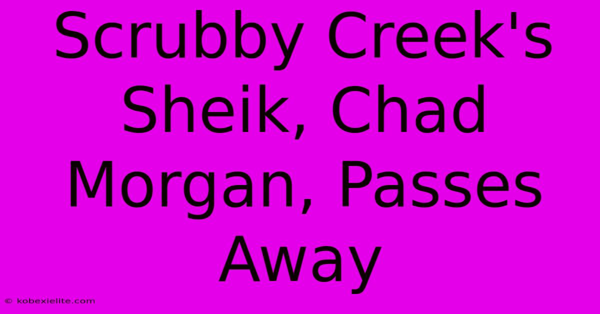 Scrubby Creek's Sheik, Chad Morgan, Passes Away