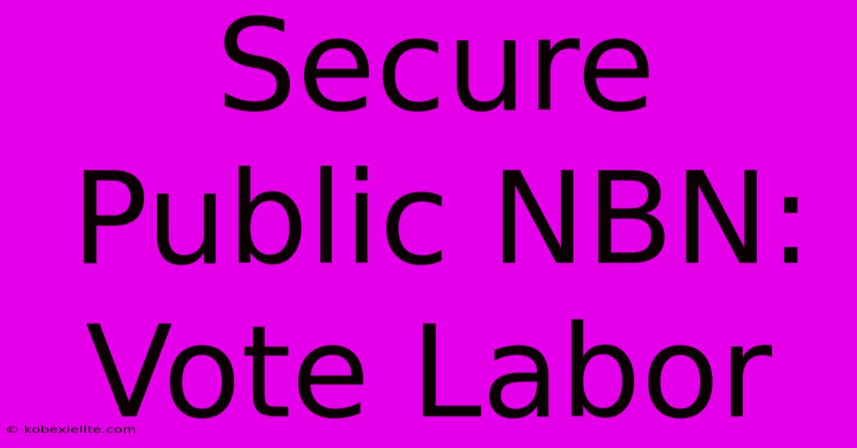 Secure Public NBN: Vote Labor