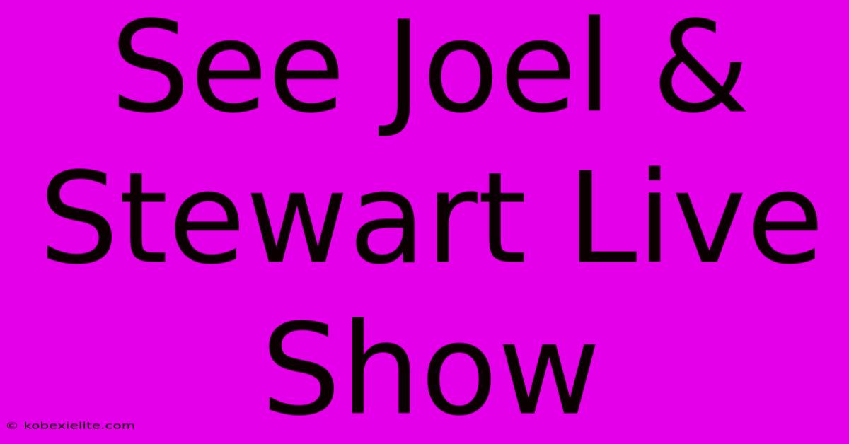 See Joel & Stewart Live Show