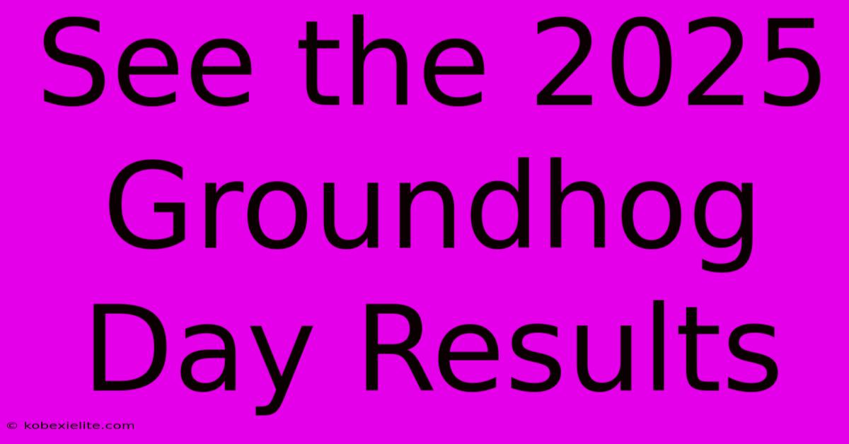 See The 2025 Groundhog Day Results