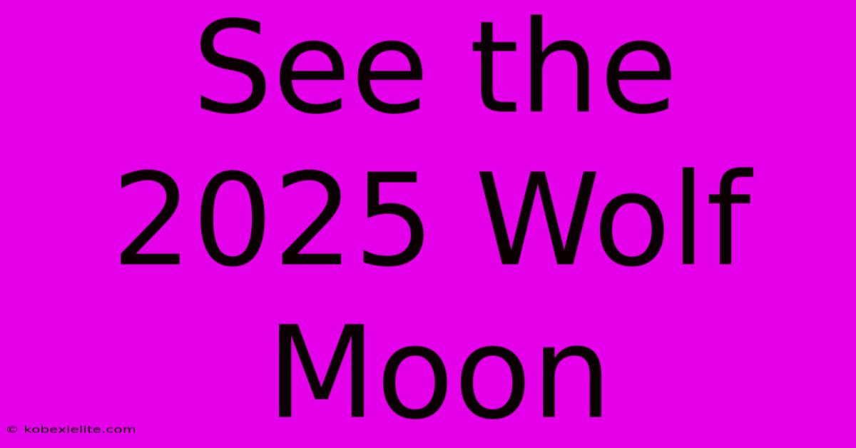 See The 2025 Wolf Moon