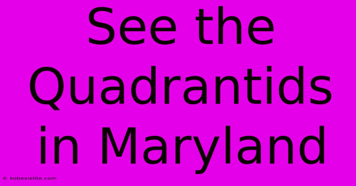 See The Quadrantids In Maryland