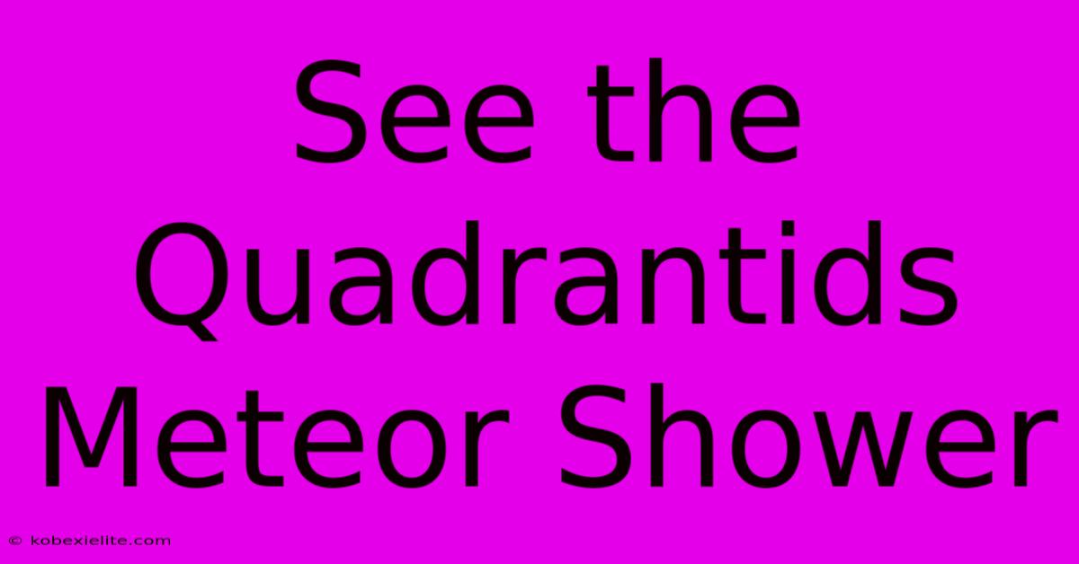 See The Quadrantids Meteor Shower