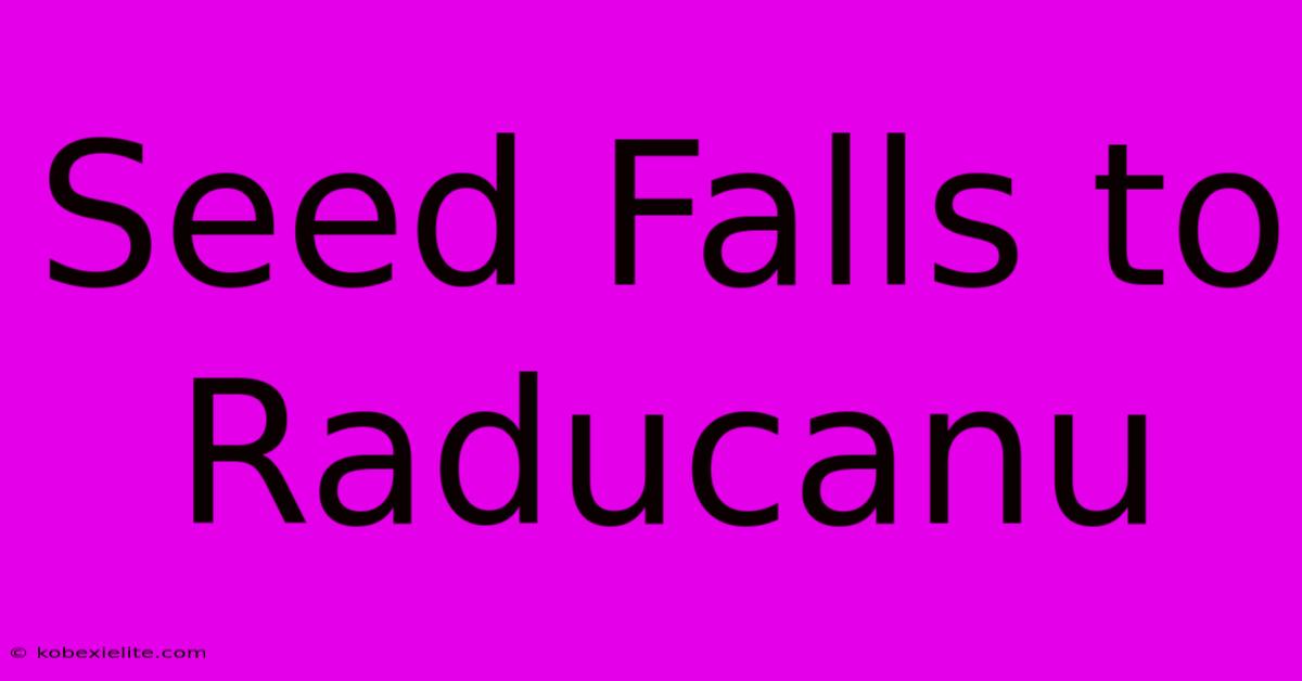 Seed Falls To Raducanu