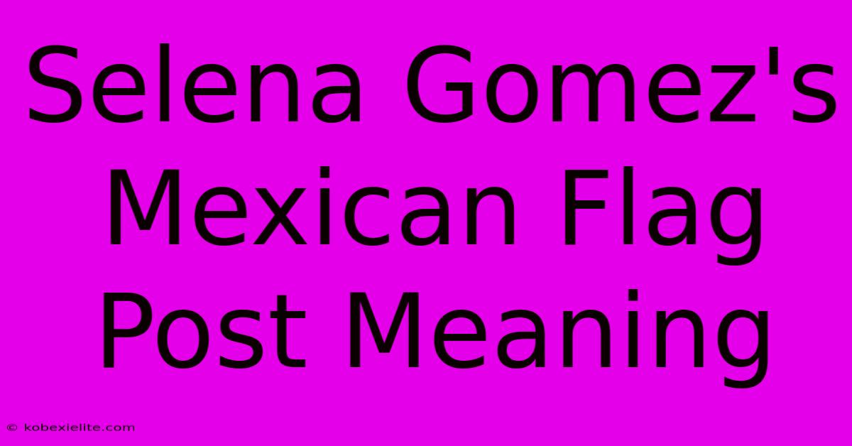 Selena Gomez's Mexican Flag Post Meaning