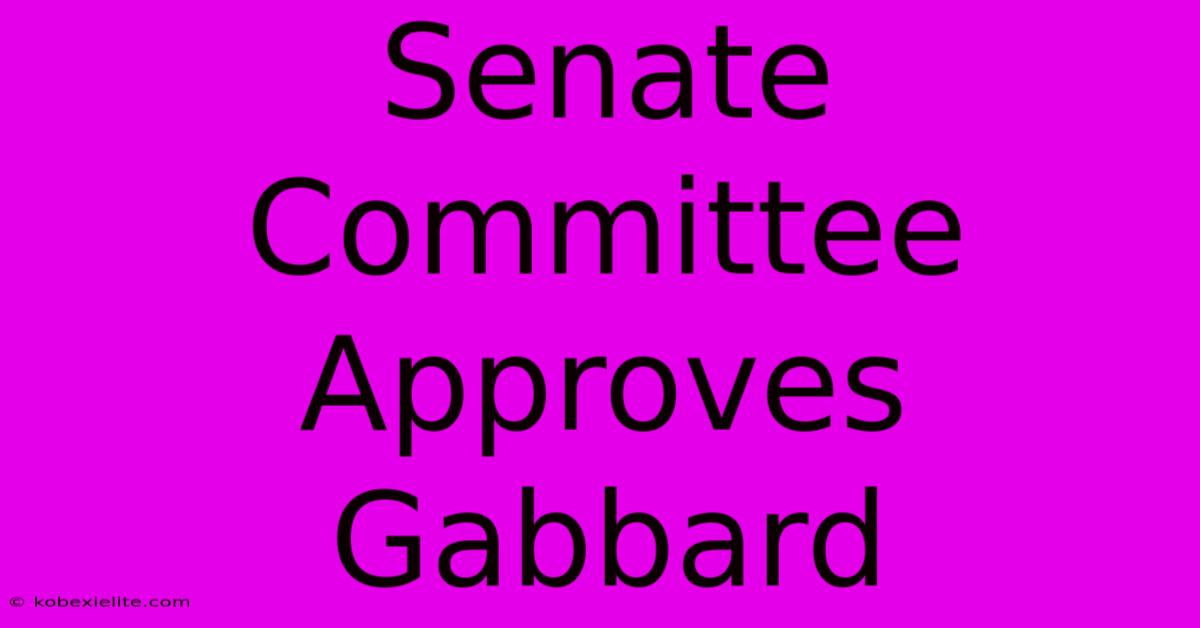 Senate Committee Approves Gabbard