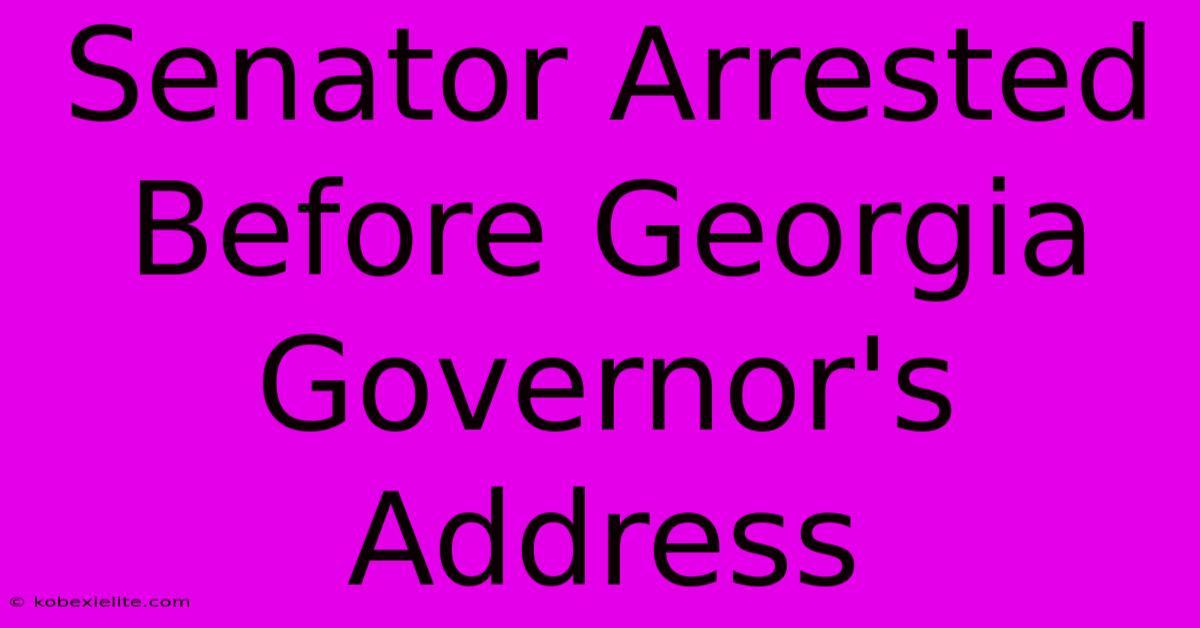 Senator Arrested Before Georgia Governor's Address