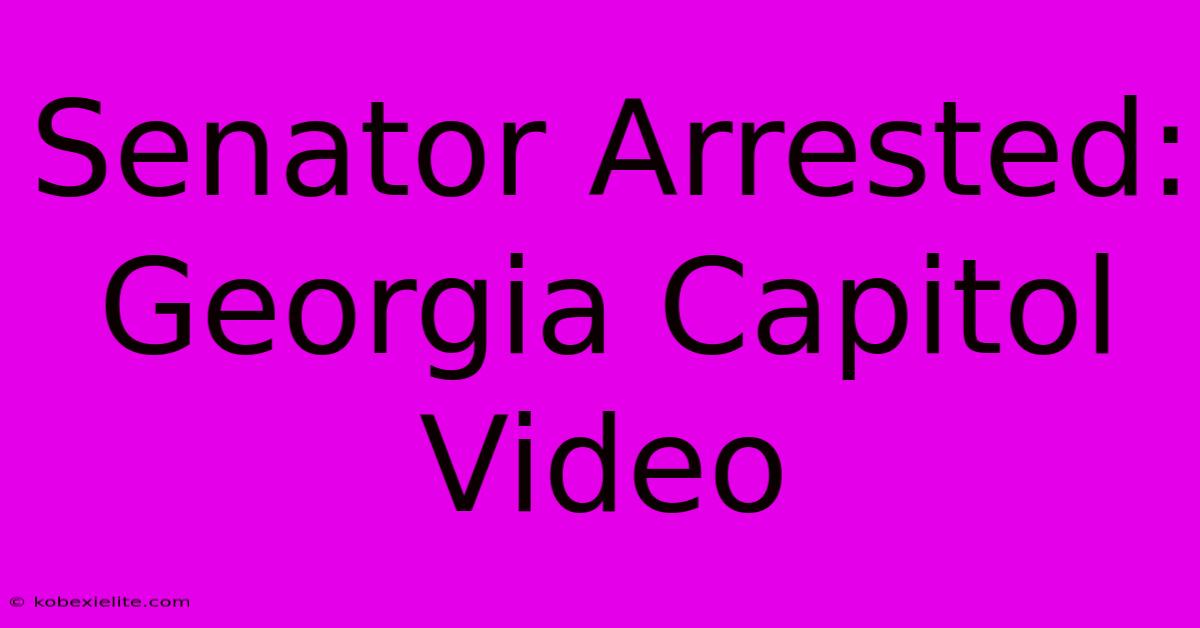 Senator Arrested: Georgia Capitol Video