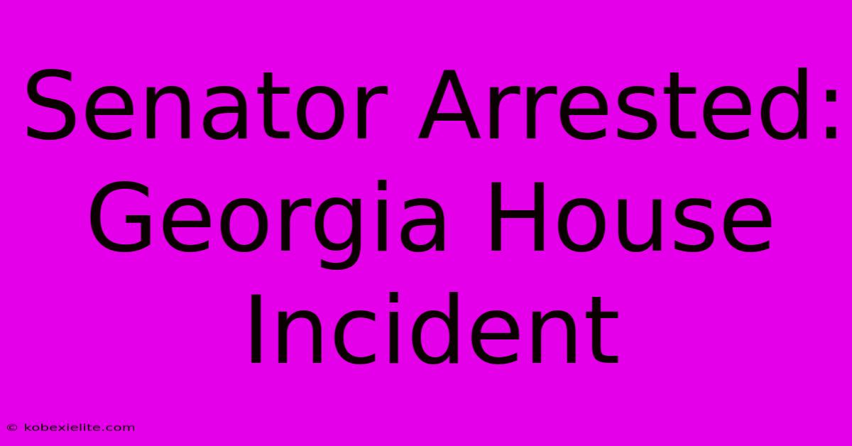 Senator Arrested: Georgia House Incident