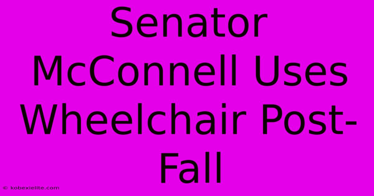 Senator McConnell Uses Wheelchair Post-Fall