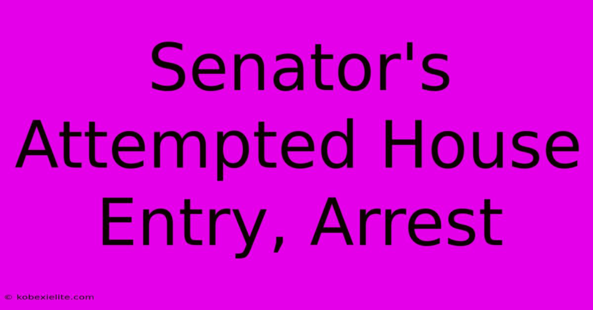 Senator's Attempted House Entry, Arrest