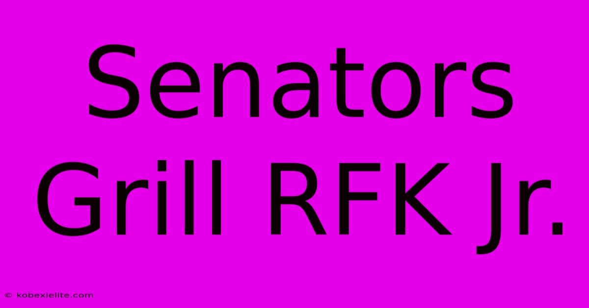 Senators Grill RFK Jr.