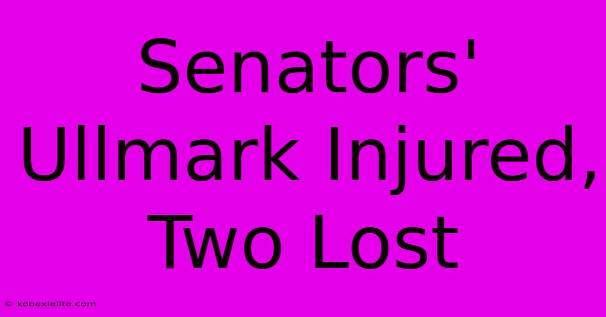 Senators' Ullmark Injured, Two Lost