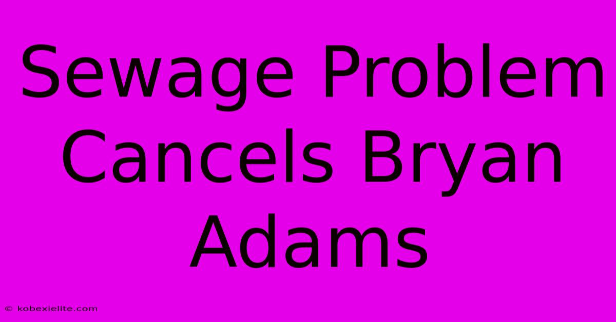 Sewage Problem Cancels Bryan Adams