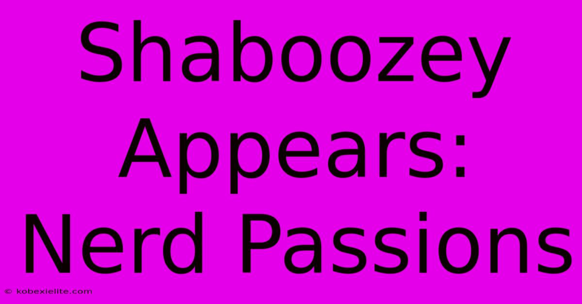 Shaboozey Appears: Nerd Passions