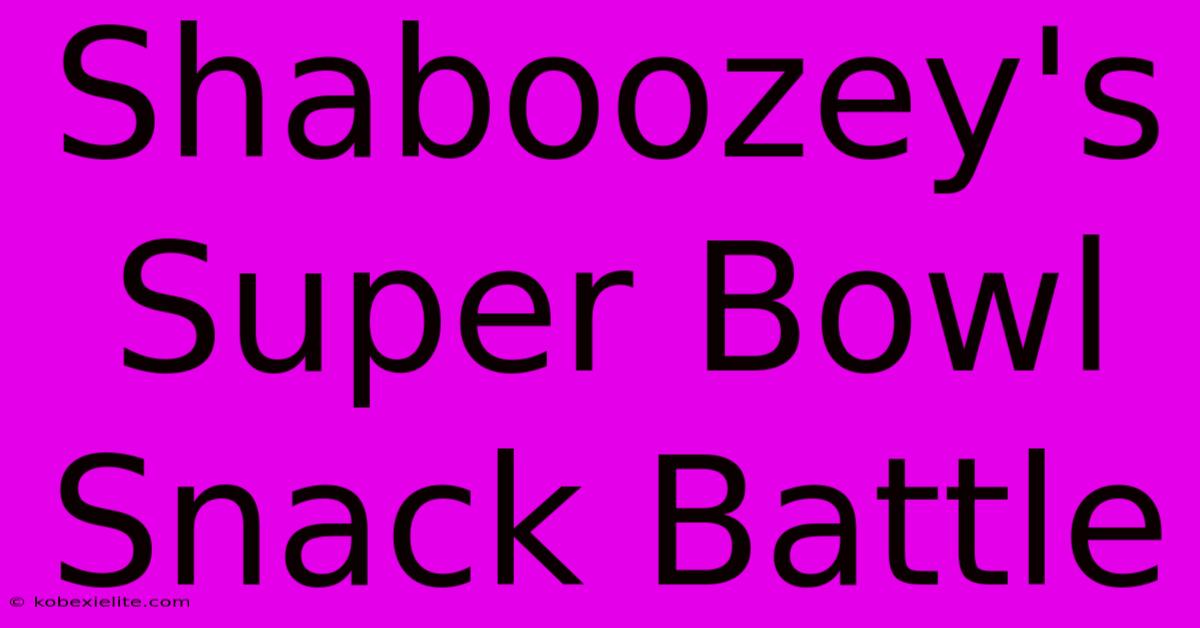 Shaboozey's Super Bowl Snack Battle