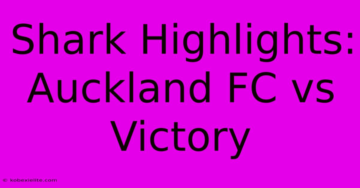 Shark Highlights: Auckland FC Vs Victory