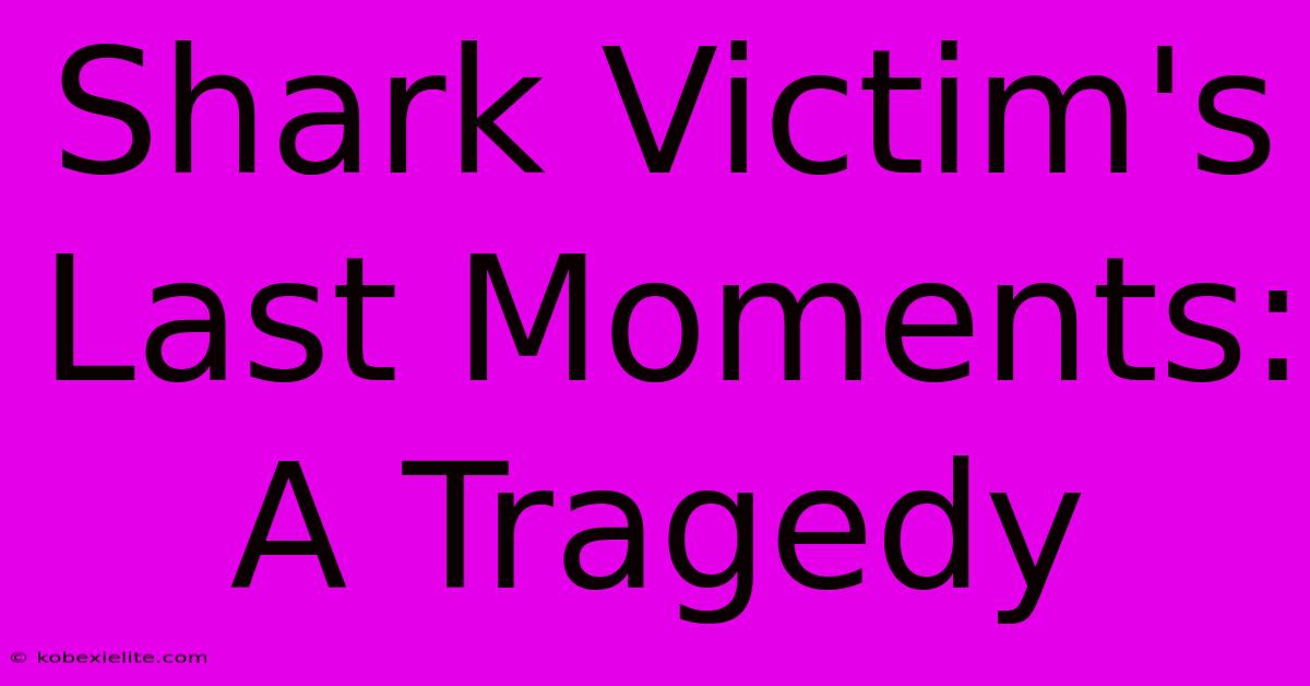 Shark Victim's Last Moments:  A Tragedy