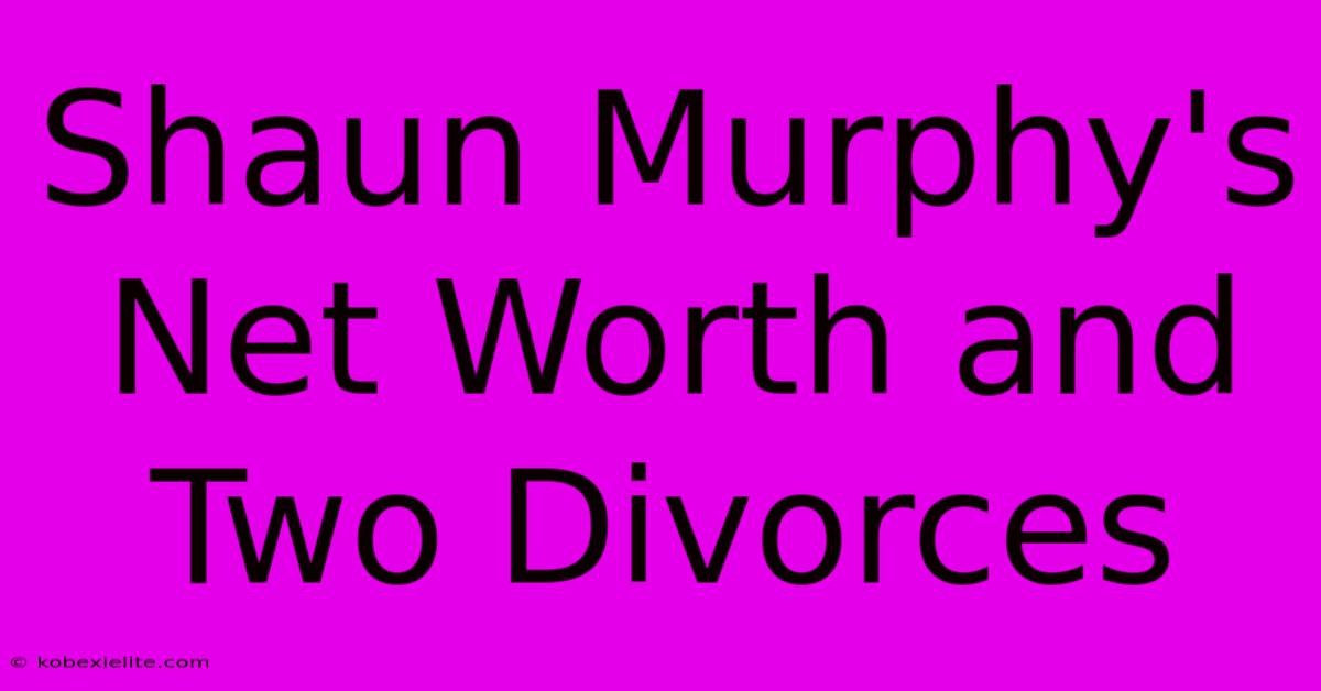 Shaun Murphy's Net Worth And Two Divorces