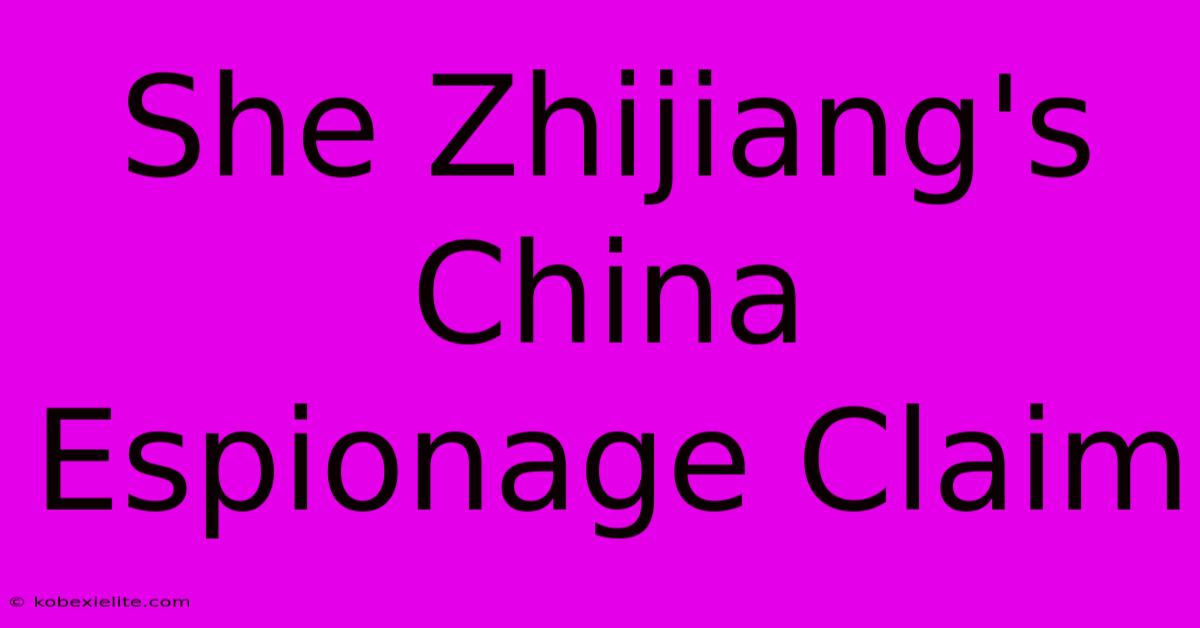 She Zhijiang's China Espionage Claim