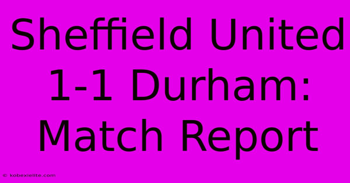 Sheffield United 1-1 Durham: Match Report