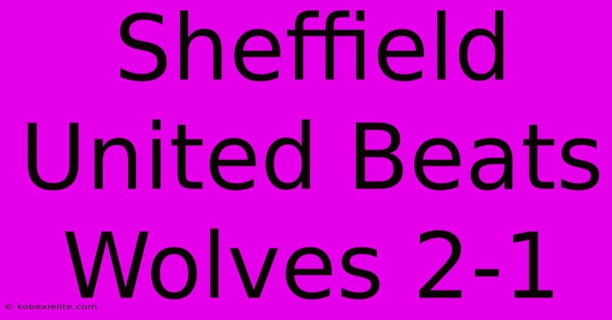 Sheffield United Beats Wolves 2-1