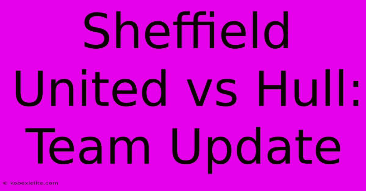 Sheffield United Vs Hull: Team Update