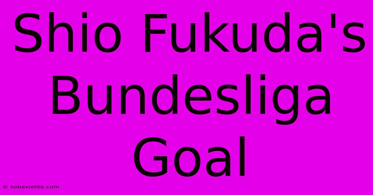 Shio Fukuda's Bundesliga Goal